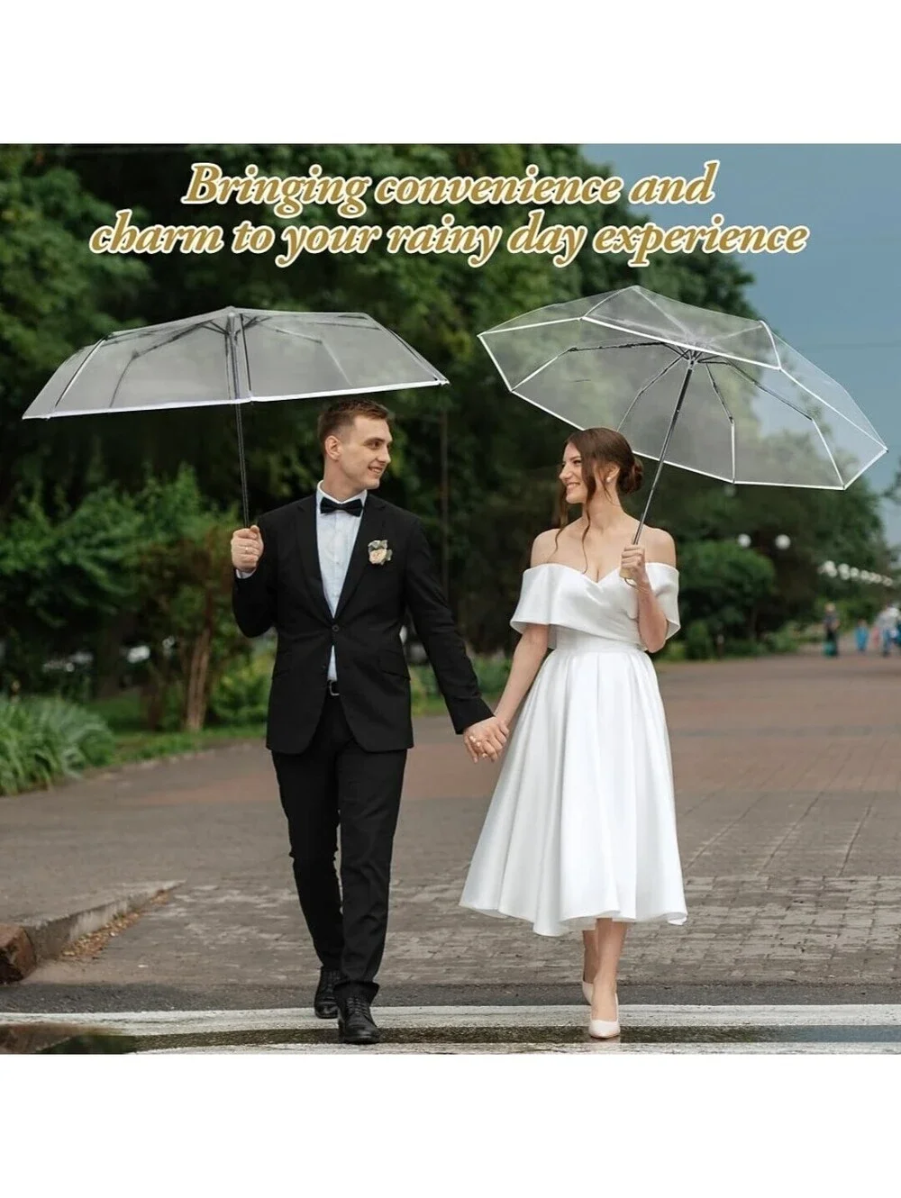 15-Pack Clear Event Party Favor Umbrellas with Storage Basket New